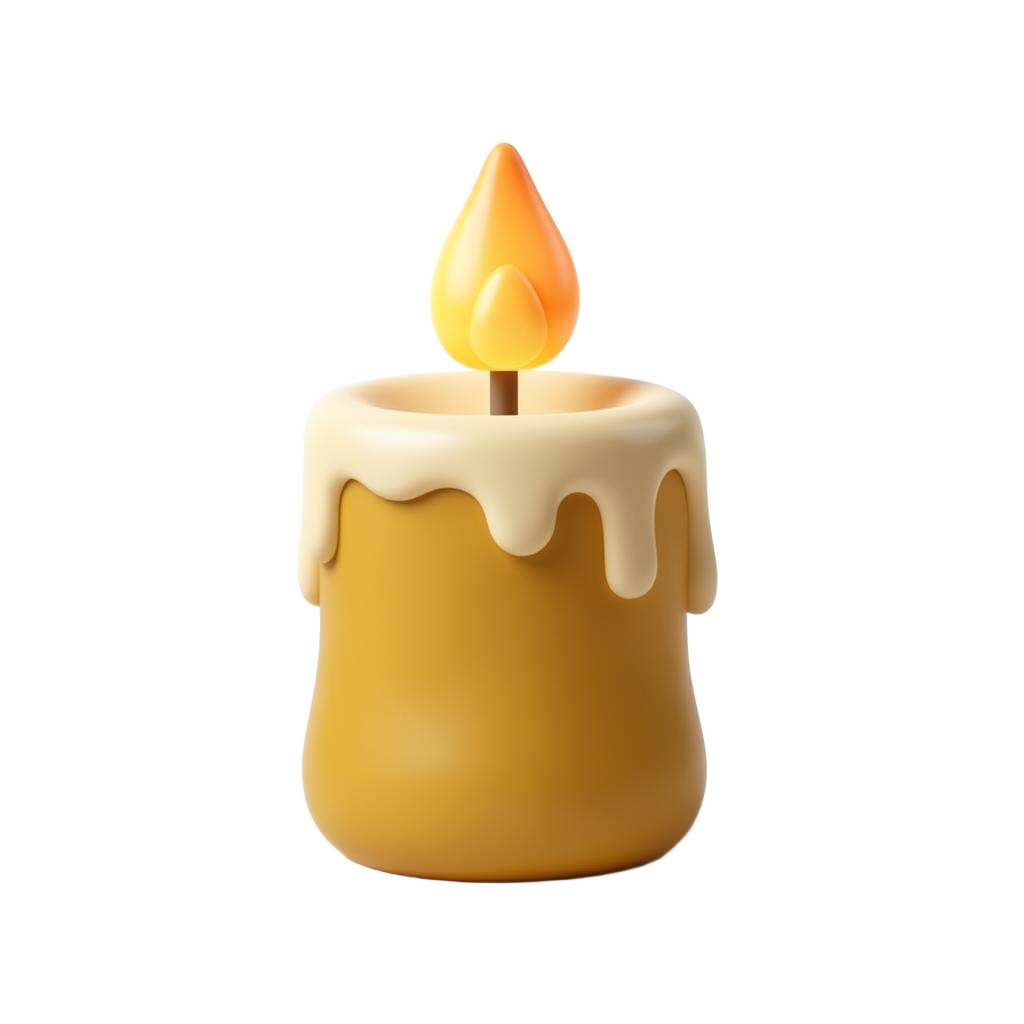Lit candle